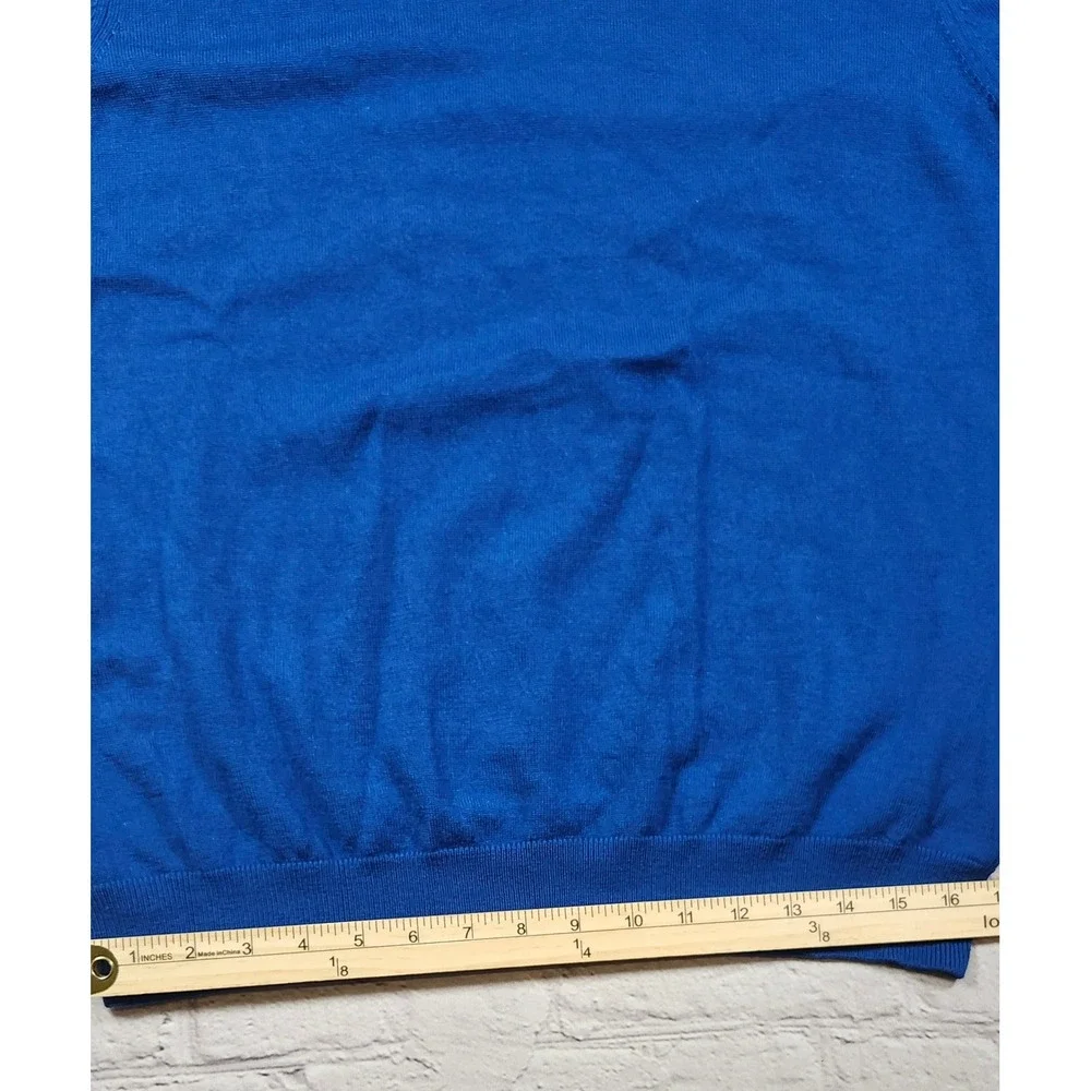 Banana Republic Extra Fine Merino Wool V-Neck Sweater Royal Blue Mens XL